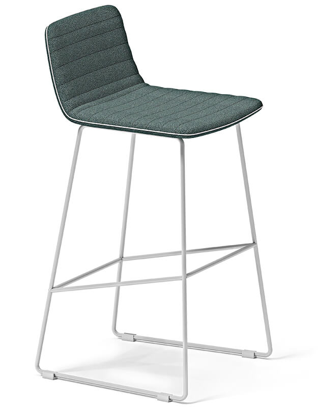 Part of office seating solution - White background illustration of a gray bar chair