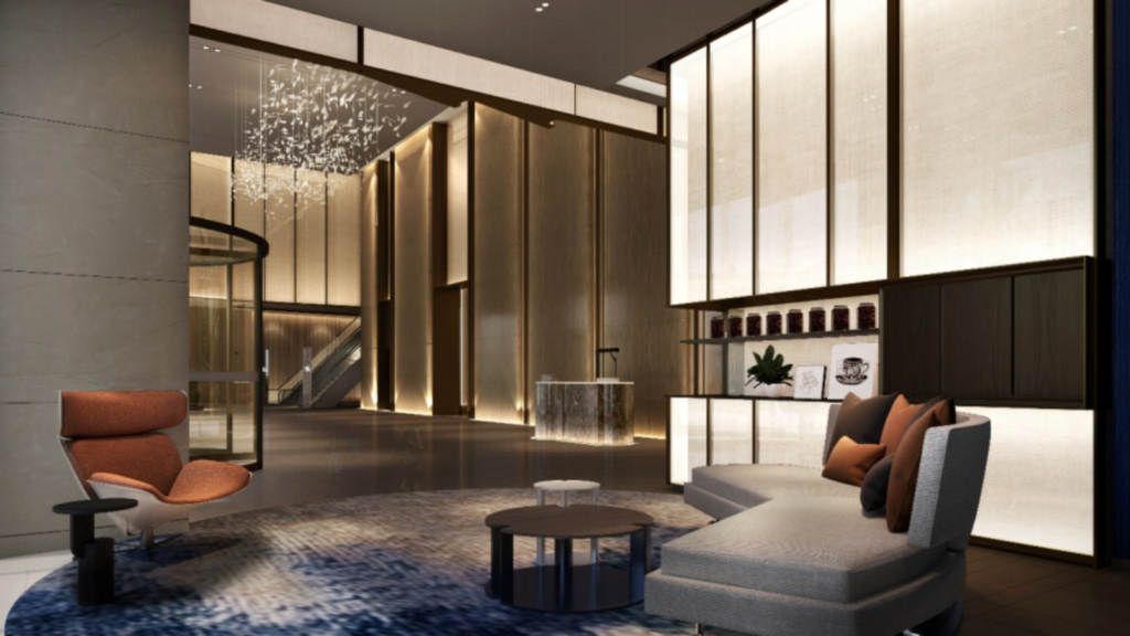 Hongye Furniture Group Co., Ltd | Comprehensive Commercial Furniture Solutions by Hongye Furniture Group | Luxury Hotel Projectshotel lobby of Zhuhai DoubleTree by Hilton Hotel