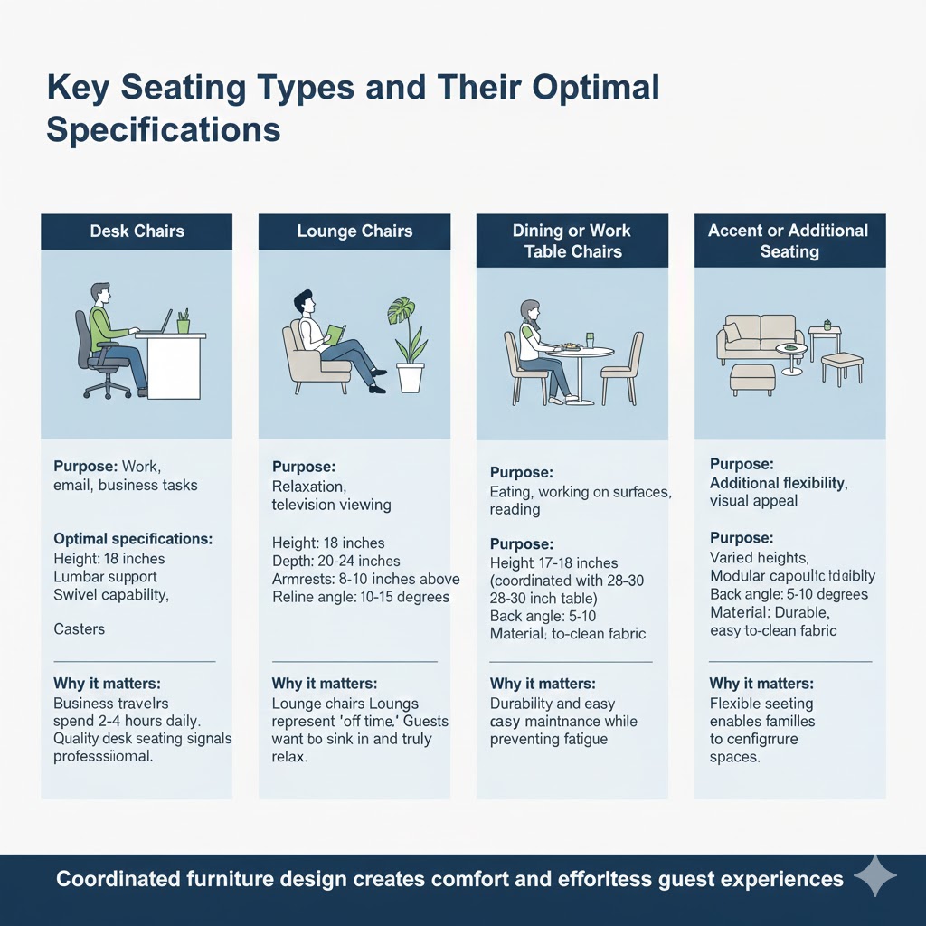 Hongye Furniture Group Co., Ltd | The 18-Inch Rule: Why Proper Seating Height Matters in Hotel Guest RoomsKey Seating Types and Their Optimal Specifications