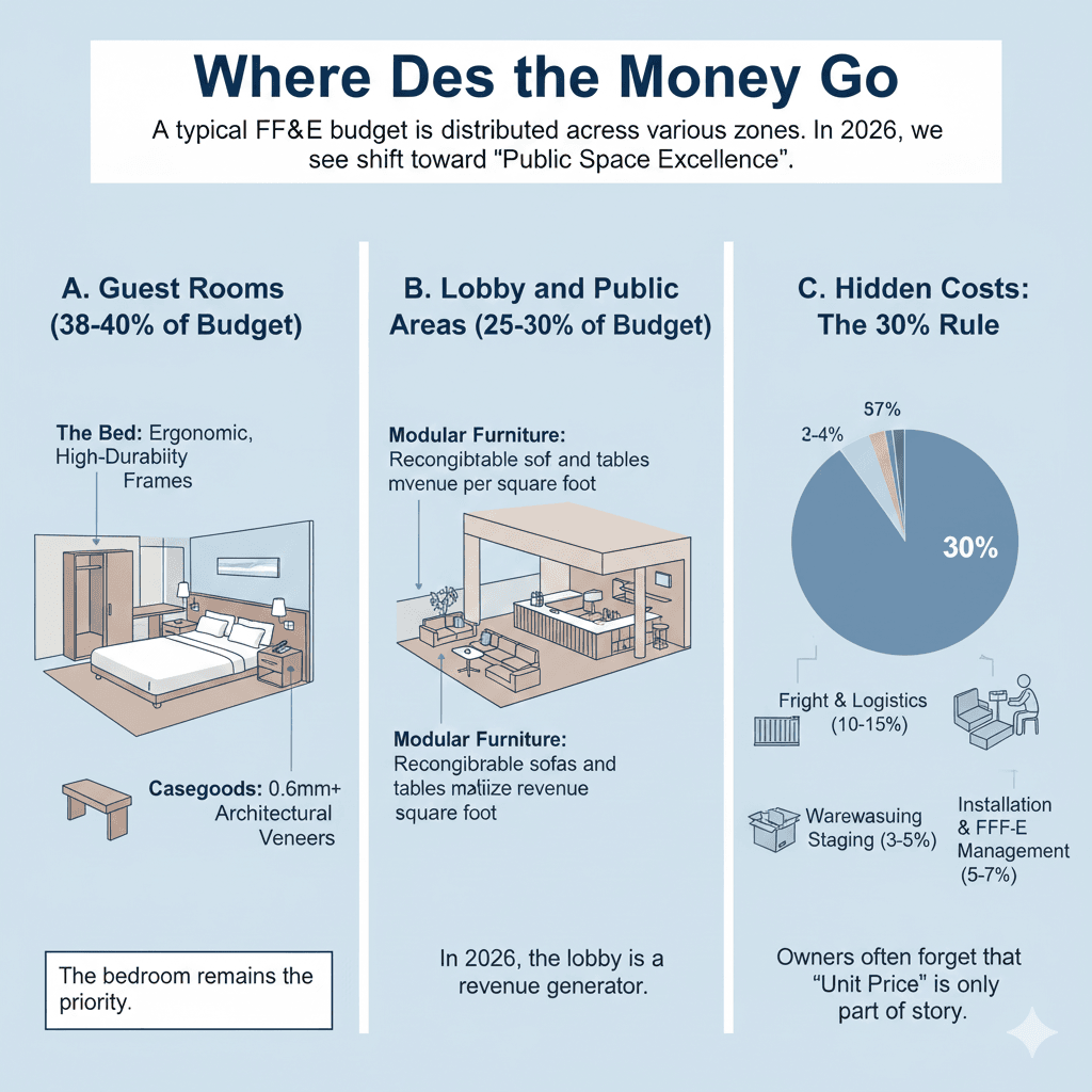 Hongye Furniture Group Co., Ltd | The Guide to Hotel FF&E Costs in 2026 Hongye Furniture Group Co., Ltd | The Guide to Hotel FF&E Costs in 2026Where Does the Money Go