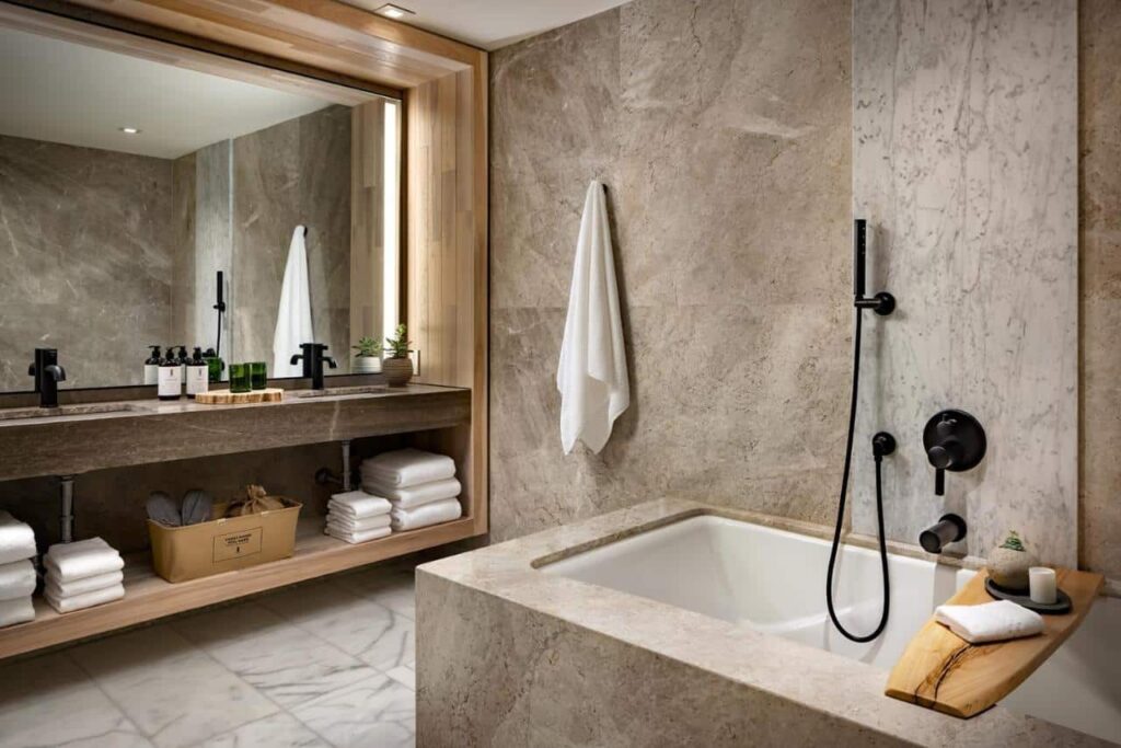 Hongye Furniture Group Co., Ltd | Hotel Bathroom Vanity Height Standards: ADA Compliance & Guest Comforthotel bathroom design