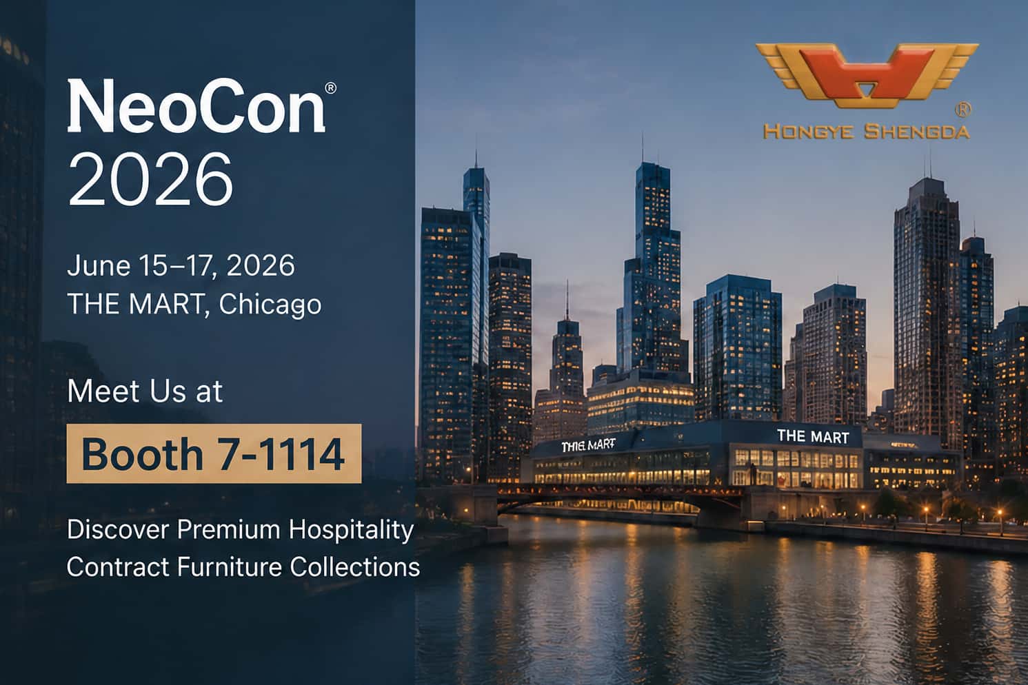 Hongye Furniture Group Co., Ltd | Meet Us at NeoCon 2026: Hongye Furniture’s Premium Hospitality & Contract Collections at Booth 7-1114 Hongye Furniture Group Co., Ltd | Meet Us at NeoCon 2026: Hongye Furniture’s Premium Hospitality & Contract Collections at Booth 7-11141780301012678
