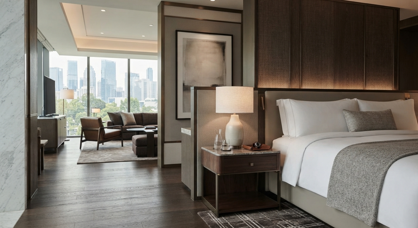 Commercial contract furniture nightstand and wood side table for luxury hotel projects