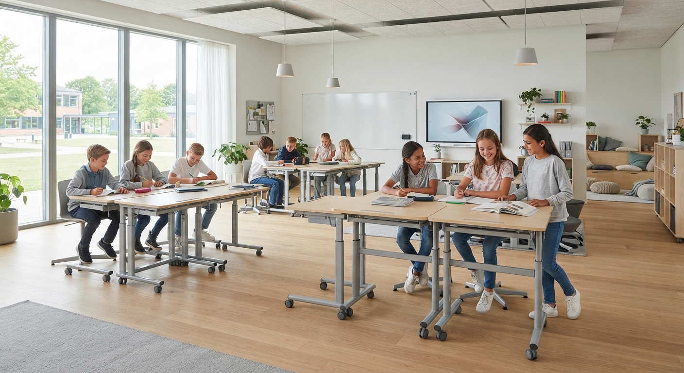 Ergonomic Student Tables Supporting Active Learning and Healthy Posture in School