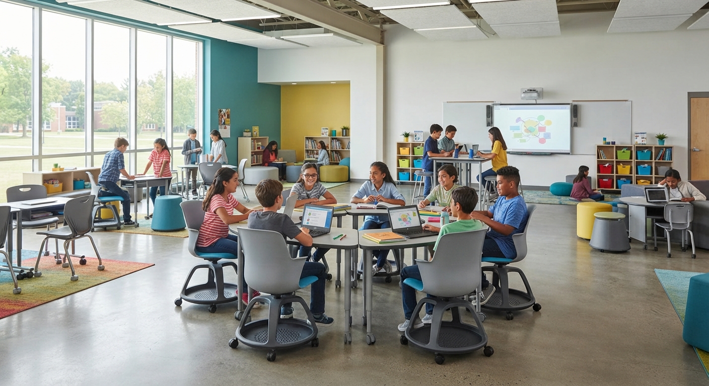 Durable Plastic Caster Chairs with Casters for Dynamic Classroom Layouts and Student Engagement