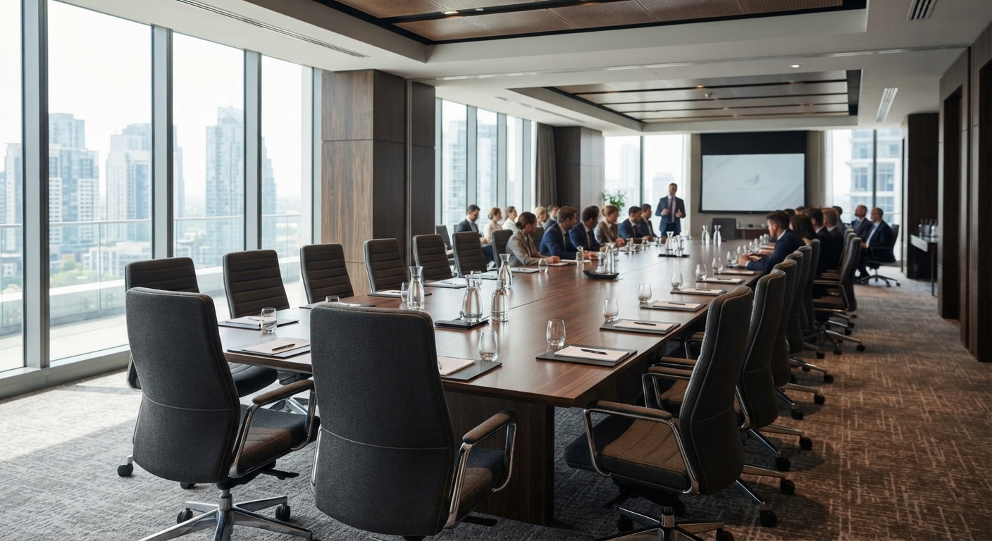Ergonomic High-Back Dark Grey Conference Room Chairs with Swivel Function for Hotel Corporate Events